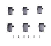 6Pcs Guitar String Locking Nut with Screws Split Type Bridge Lock Nut Replacement Zinc Alloy Headless Electric Guitar Parts (Black)