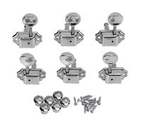 6Pcs Guitar String Tuning Peg Metal Tuner Key Machine Head Set Kit for Acoustic Electric (Silver)