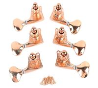 6Pcs Guitar Tuner Pegs Set, Electric Guitar Tuning Pegs with 1:18 Gear Ratio, Fully Enclosed Design, Small Tail Handle for Accurate Tuning on Stage and Practice (Purple Bronze)