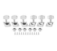 6Pcs Guitar Tuners, Guitar Semi-Closed Buttons, Semi Closed String Tuner Machine Heads for Folk Guitar (3 Left, 3 Right)