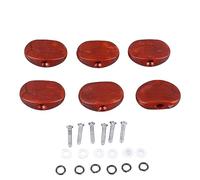 6PCS Guitar Tuning Button Plastic Machine Head Oval and Concave Buttons Guitar Tuning Peg Tuners with Screws Washers for Acoustic Electric Guitars (Coffee)