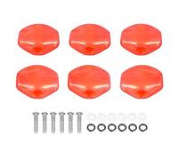6Pcs Guitar Tuning Peg Cap Plastic Tuner Key Cover Machine Head Knob Cap for Replacement Guitar Tuner Pegs (Red)