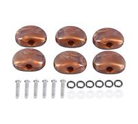 6Pcs Guitar Tuning Peg Key Button Semicircle Tuner Peg Button Tuning Peg Handle for Electric Folk Classical Guitar (Coffee)
