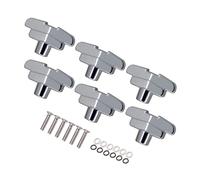 6pcs Guitar Tuning Peg Knobs, 1.1 x 0.7inch Zinc Alloy T Shape Knobs Keys Tuners Machine Heads Knobs 3.8mm-4mm Installation Hole for Acoustic Electric Folk Guitars Accessories (Silver)