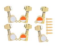 6Pcs Guitar Tuning Pegs, 3 Left And 3 Right Guitar Machine Heads Locking Tuners for Full Enclosed Electric Tuned Quickly And Accurately Guitars Accessories (gold) Playing Accessories