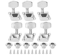 6pcs Guitar Tuning Pegs, 3R 3L Semi Closed Guitar Tuner Machine Head String Tuning Key Set Replacement Parts for for Acoustic or Electric Guitar