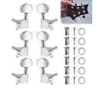 6Pcs Guitar Tuning Pegs, Half-Circle Closed-End Locking Machine Heads for Electric Guitars, Durable Guitar Parts, High-Precision Tuning Pegs