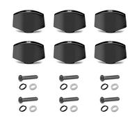 6PCS Guitar Tuning Pegs, Universal Tuner Buttons Replacement Metal Small Square Guitar Buttons Acoustic Knobs Grip for Electric Machine (Black)