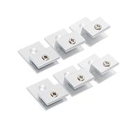 6Pcs H-Shape Glass Clamps with Thickened Clamping Arms, Aluminum Alloy Heavy Duty Clamp Shelf Clip Wall Mounted Mirror Clips (7-9mm)