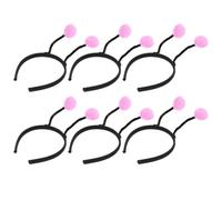 6pcs Hair Ball Headband with Pink Non Woven Fabric for Makeup | Practical Comfortable Fit, Photo Prop for Face Washing, Iron Frame, Charming Shape for Parties and Holidays