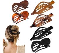 6Pcs Hair Claw Clip Hair Clips For Thick Hair Women, Non-Slip Hair Claws Black Hair Clips Large Claw Clip, Vintage Hairgrips Headdress For Women, Girls Decoration