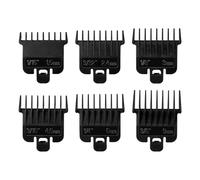 6Pcs Hair Clipper Guards Fits for Babyliss Pro FX787, FX726 and Andis T Outliner G, GO, GTO, ORL, LS2, LS3, PLS, PMT-1, RT-1, SLII, Trimmer Guards Replacement - 1/16" to 3/8", Black Color