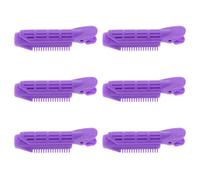 6pcs Hair Styling Roller Clips Purple Abs Root Volume Curlers