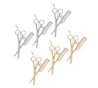 6pcs Hairdresser Brooch Pin Shiny Zinc Alloy Imitation Rhinestone | Mini Size, Banquet Clothing Accent, Decorate Suit, Christmas Trend, Women
