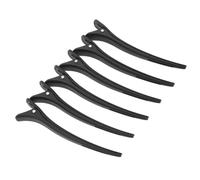 6pcs Hairdressing Clips Haircut Separate Plastic for Home Use, Black | Smooth Surface, Good Glossiness, Safe Grip, Cold Wave Location Random Color