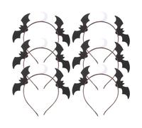 6pcs Halloween Bat Headband Glitter Felt Moon Accent for Women | Lightweight Secure Fit, Black Glitter Ornaments, Fits Most Head Circumferences, Festival Parade Outfits