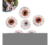 6pcs Halloween Bouncy Balls, Eyeballs Scary Terror Props, Halloween Eyeball Decoration, Horror Props Resin Party Favor For Table Desktop