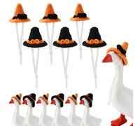 6pcs Halloween Desk Goose Outfits Hat for 7in Statue, Cute Mini Clothes Knit Hats with Adjustable Strap Porch Goose Costume Headwear for Halloween Decoration