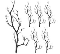 6pcs Halloween Fake Twig Branches Black Plastic for Living Room Decor | Artificial Twigs, Office Halloween Decoration, Fake Branches Decor, Party Supplies for DIY Craft and Vase Styling