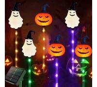 6pcs Halloween Garden Stake Lights, Pumpkin Pathway Stake Lights, Solar Scary Eyeball Stake Lights, Spooky Lights Halloween Decorations Outdoor, Waterproof LED Pathway Lights for Yard Lawn