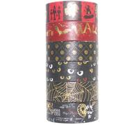 6pcs Halloween Washi Tape for Crafters, Scrapbooking, Cards, Planner | Bronzing Paper Finish, Easy Peel and Cut, for Envelopes, Notebooks, Daily Planner Organiser