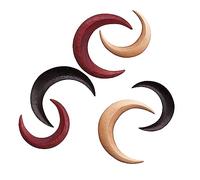 6pcs Hand Carved Crescent Moon Hair Fork, Moon Hairpin for Women Moon Hair Stick Moon Hair Clip Wooden Moon Barrettes for Hair Styling - 2 Size