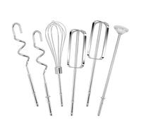 6pcs Hand Mixer Attachments Set, 1 Egg Whisk 1 Blending Rod 2 Hand Mixer Beaters & 2 Dough Hooks Compatible with Hamilton Beach Mixers 62632R 62682RZ 62692 62695V and 64699