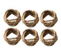 6pcs Hand-woven Napkin Rings Straw Decorative Holders