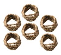 6pcs Hand Woven Straw Napkin Rings for Wedding Restaurant Table Decor