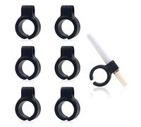 6pcs Hands Free Silicone Cigarette Holder Ring, Silicone Cigarette Ring Holder to Protect Your Finger Turn Yellow, Ring for Smoking (Black)