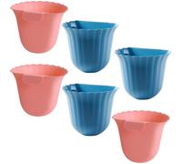 6pcs Hanging Trash Can Flower Shape Plastic Wall Mounted Kitchen Bin | Simple Appearance, Strong Practicality, Large Opening, Cupboard Door Use, for Kitchens and Variety of Places