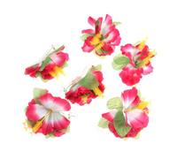 6pcs Hawaiian Flower Hair Clip Pink Plastic Cloth Women | Flower Shape, Sweet Young Style, Easy to Use and Comfortable, Summer Picnic Use