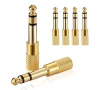 6PCS Headphone Jacks Adapter 6.35mm Male 1/4 inch to 3.5mm Female Stereo Jacks Adapter Gold Plated Converter, Audio Jack Adapter for Keyboard, Amplifier, Earphone, Digital Piano Plug
