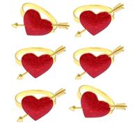 6PCS Heart Designs Napkin Holders Strong Metal Napkin Rings for Wedding Dinner Party Table Arrangements Heart Holders