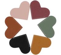 6pcs Heart Shaped Bookmarks Leather Mini Rustic Portable