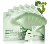 6Pcs Heartleaf Soothing Collagen Mask, Glass Skin Face Mask Overnight with Hyaluronic Acid, Korean Skin Care, Facial Mask for Sensitive Skin, Anti Wrinkles & Hydrating & Calming Vegan Sheet Mask