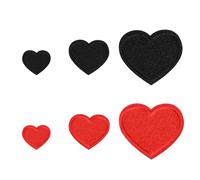 6PCS Hearts Applique Patches, Embroidered Iron On/Sew on Cute Love Heart Shape Patch Mini Heart Embroidered Applique Decoration Patches for Clothing Dress Hat Socks Jeans DIY Accessories