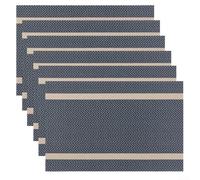 6Pcs Heat Resistant PVC Dining Placemats for Table Protection, Washable Mats Suitable for Dining, Coffee Tables, and Entryway Desks (Blue)
