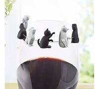 6Pcs Heat-Resistant Silicone Tea Bag Clips Set Cartoon Cat-Shaped Reusable Holders Tea Bag Holder for Bags Drink Markers Tea Accessories, Tea Bag Coasters