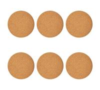 6Pcs Heat Resistant Thick Cork Coaster Elegant Cork Trivet Set Multifunctional Cork Mat Round Durable Thick Cork Mats for Coffee, Tea, Kettles, Pots
