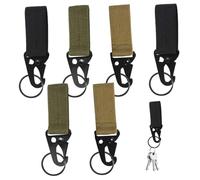6Pcs Heavy Duty Belt Key Holder Tactical Gear Clip, Nylon Key Ring Holder Utility Hanger Carabiner Keychain Hook for Backpacking Outdoor Camping Hiking