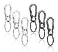 6Pcs Heavy Duty Metal Keychain, Simplicity Quick Release Carabiner Clips, Metal Spring Key Carabiner Clip, Unisex Zinc Alloy Key Chain with Keyring, Portable Keyring Holder Organizer for Craft Trinket