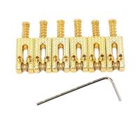 6Pcs Height Adjustable Vintage Style Electric Guitar Bridge Roller Saddles with Hex Wrench, Copper Zinc Alloy Material, Smooth String Movement, DIY Guitars Replacement Part