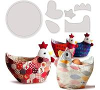 6Pcs Hen Shape Bowl Cozy Pattern Template, Easter Chicken Basket Template Set, Egg Basket Template Set, Creative Handmade DIY Egg Holder, Easter Acrylic Cookie Basket Bowl Sewing Tools