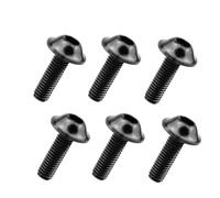 6pcs Hexagon Aluminum Motorcycle Bolts Screws M6x20mm License Plate Fairing Bolts Modification Screw For Motorcycle Scoote(Black)