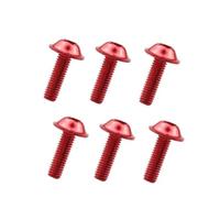 6pcs Hexagon Aluminum Motorcycle Bolts Screws M6x20mm License Plate Fairing Bolts Modification Screw For Motorcycle Scoote(Rosso)