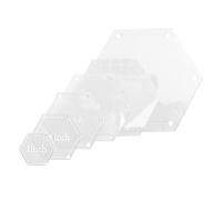 6pcs Hexagon Quilting Templates Set, 1, 1.5, 2, 3, 4, 5 Inch Acrylic Quilt Templates Rulers Transparent Seam Stencils for Patchwork Sewing Cutting & DIY Crafts