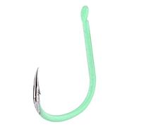 6PCS High Carbon Steel Fishing Hooks Sharp Barb Fluorescent Design Strong Penetration Durable for Big Fish Catching Fisher Accessory (2/0#)