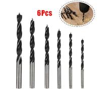6pcs High Carbon Steel Three-Point Woodworking Drill Bit Set 3-8mm, Spiral Wood Boring Bits for Precision Drilling, Carpenter Tools and Electric Drill Accessori