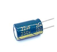 6Pcs High Frequency Low Impedance 250V 22Uf Aluminum Electrolytic Capacitor Size10*17mm 22Uf Control circuit